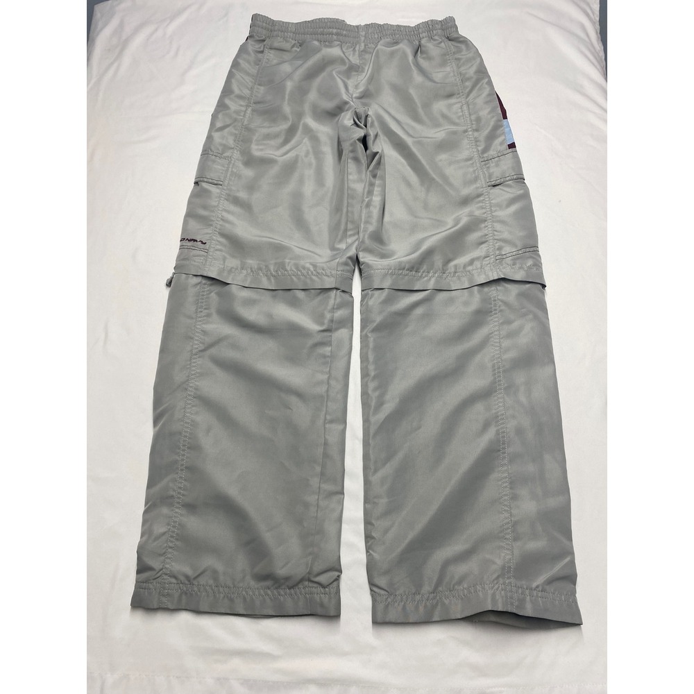 Old Navy Vintage Y2K Gray Nylon Convertible Zip Off Cargo Pants XXL Wide Leg